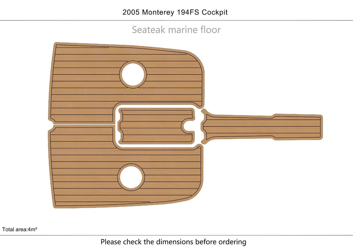 2005 Monterey 194FS cockpit 1/4" 6mm EVA Foam FAUX Teak deck floor