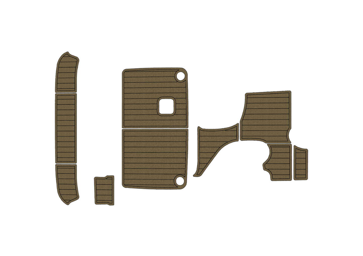 2000-2002 Bayliner 2455 Cockpit Swim platform 1/4" 6mm EVA faux teak mat Floor