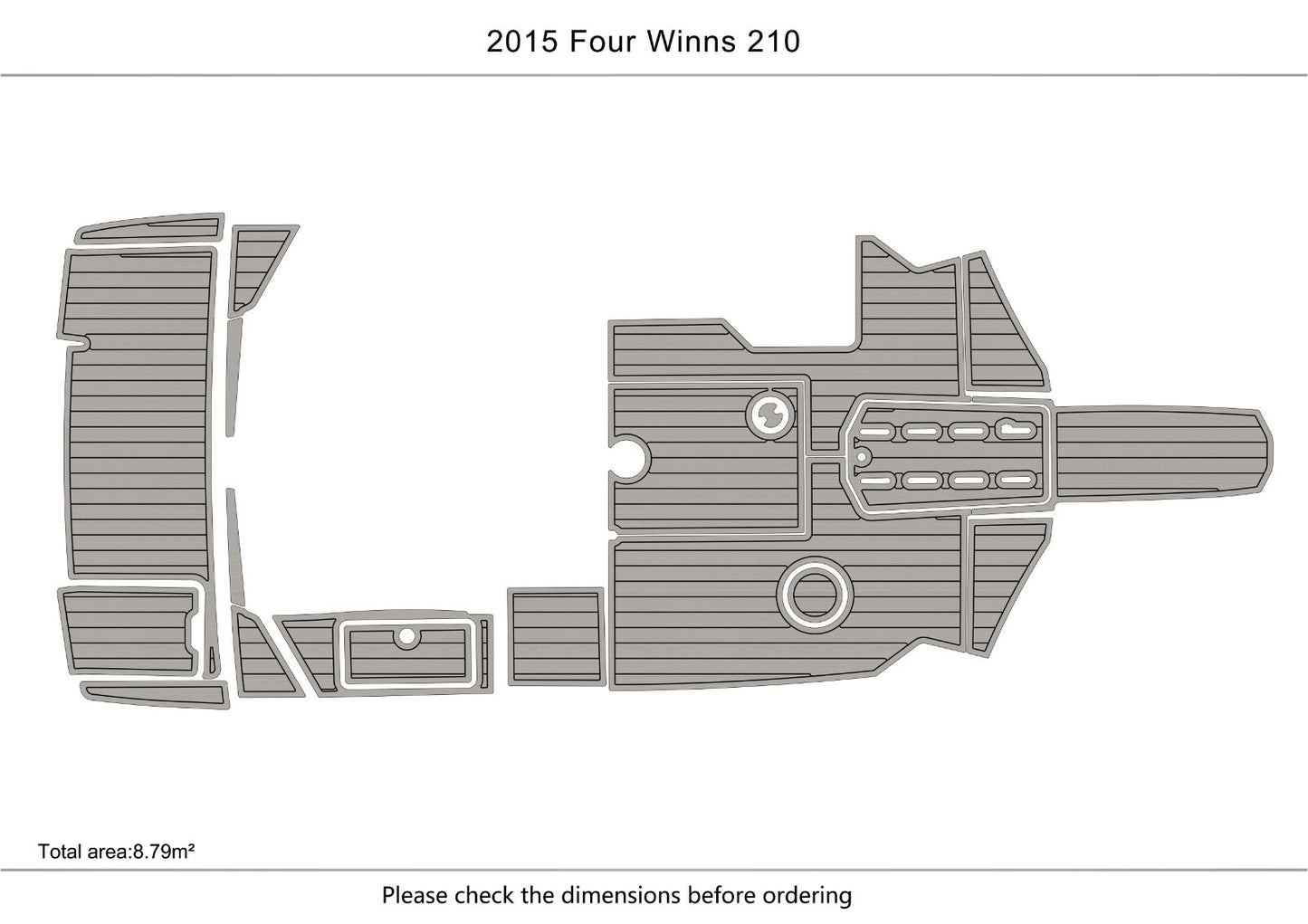 2015 Four Winns 210 Cockpit Swim Platform 1/4” 6mm EVA FAUX teak deck floor
