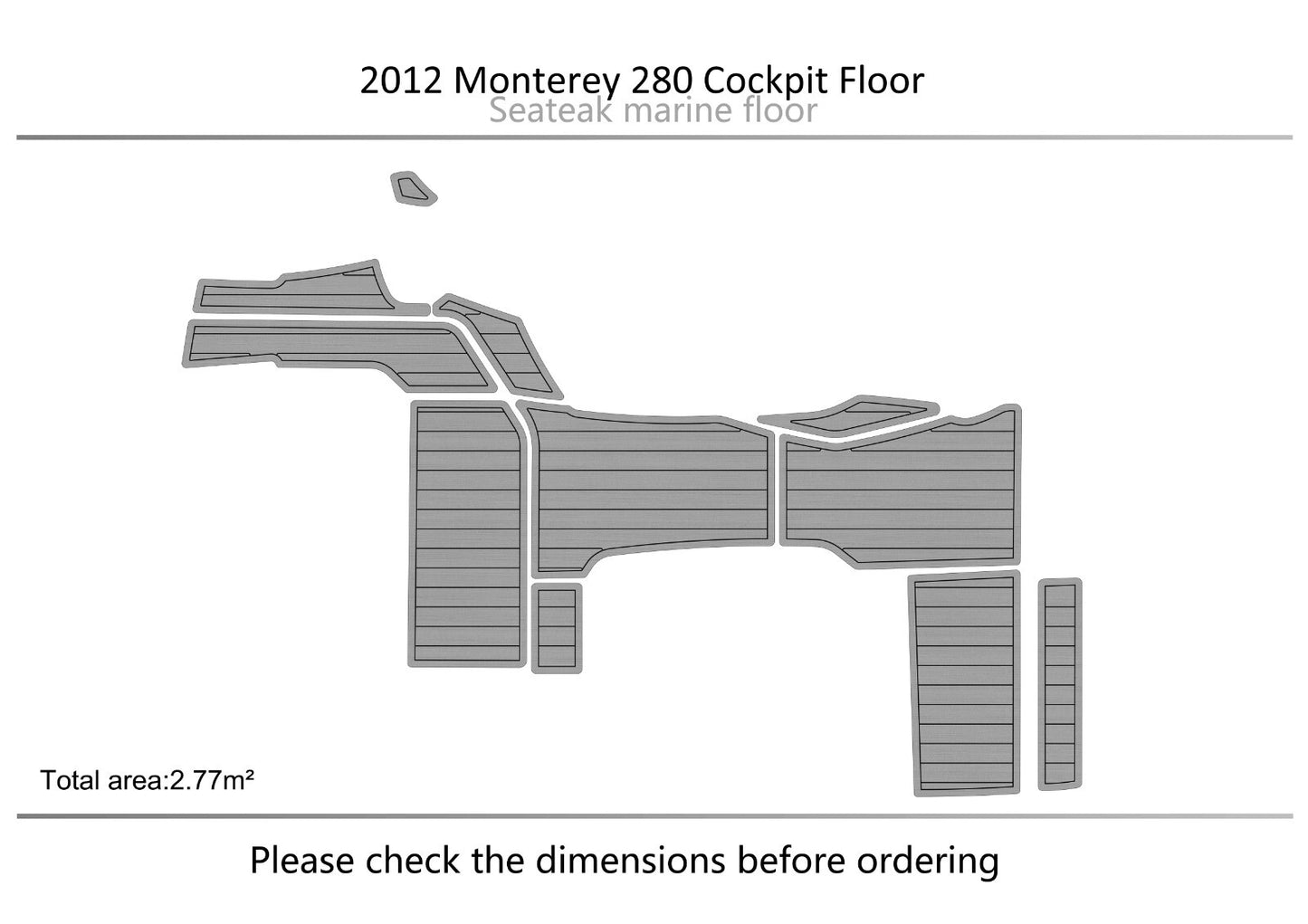 2012 Monterey 280 cockpit 1/4" 6mm EVA Foam FAUX Teak deck floor