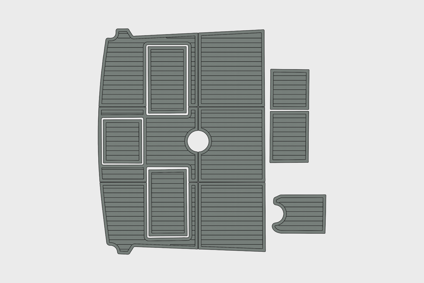 1989-1991 Buddy Davis 47 SF Cockpit 1/4"6mm EVA Foam carpet marine floor