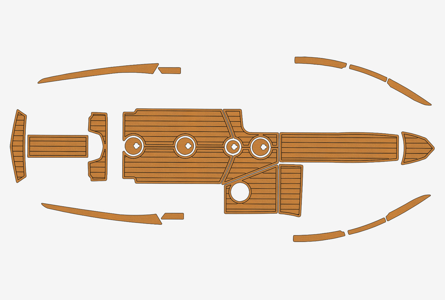 2012 MASTERCRAFT X30 cockpit faux teak floor 1/4" Teak carpet Non-slip mat