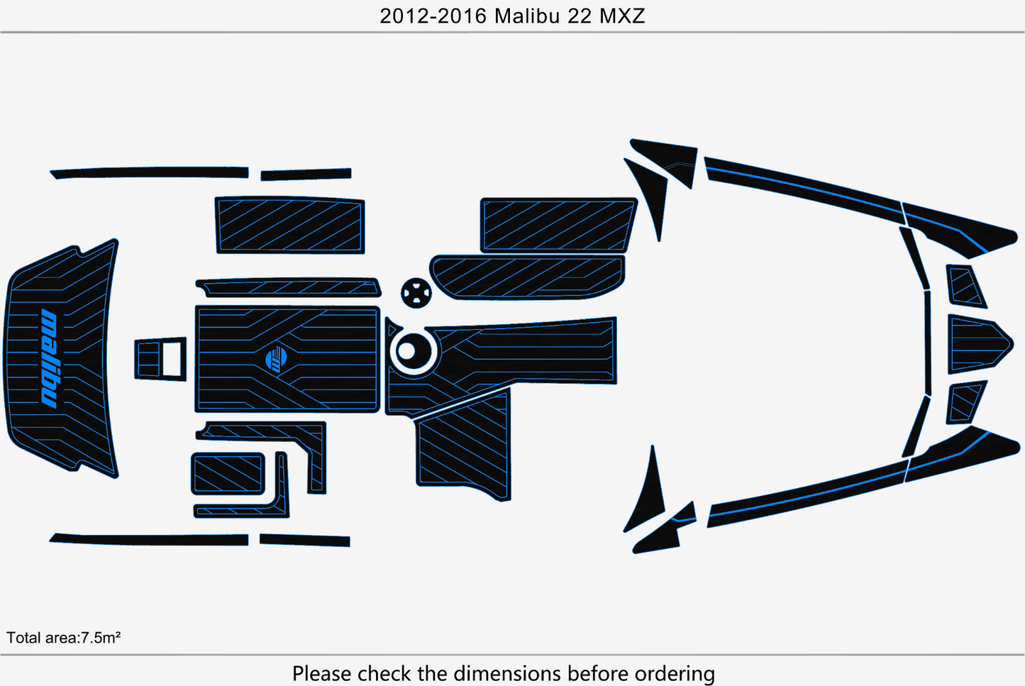 2012-2016 malibu 22 mxz Cockpit Swim platform 1/4"6mm EVA foam floor