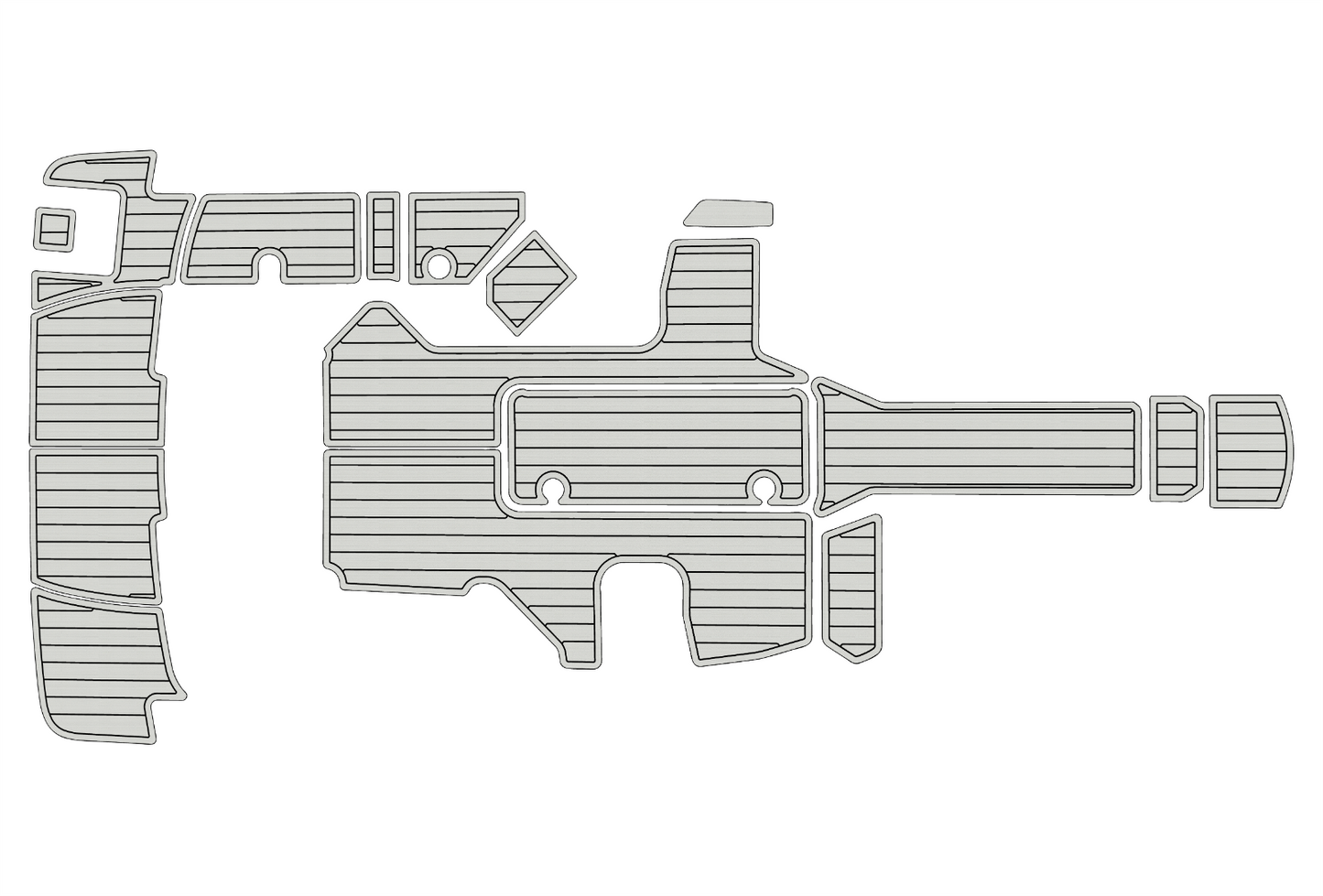 2017-2021 Sea Ray SPX 210 Cockpit Swim platform bow 1/4"6mm EVA foam faux floor
