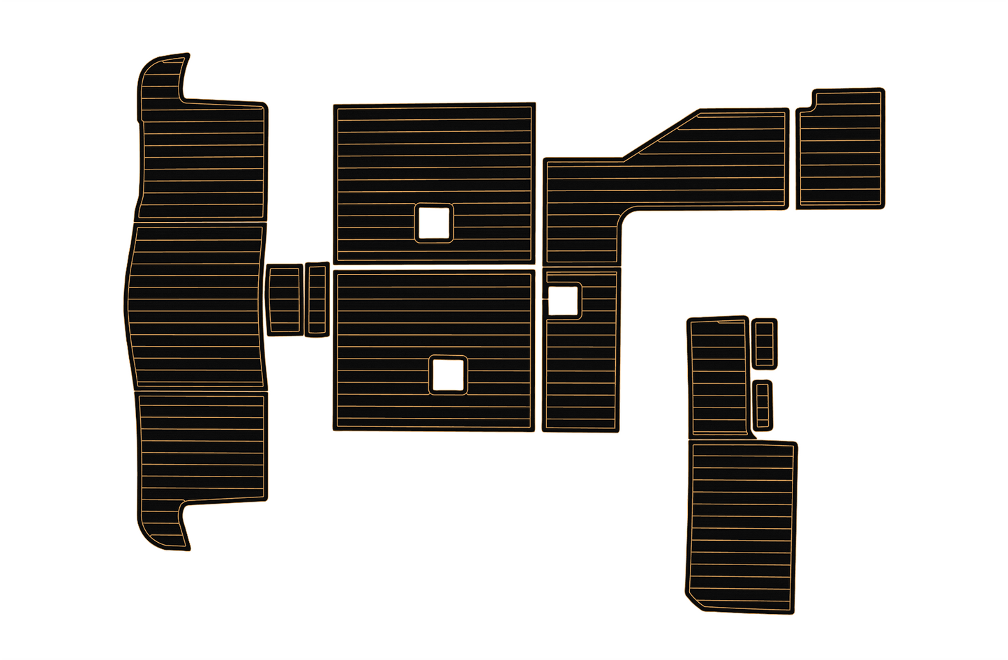 1999-2003 Maxum 33ft Cockpit Swim platform 1/4"6mm EVA Faux foam Teak Mat floor