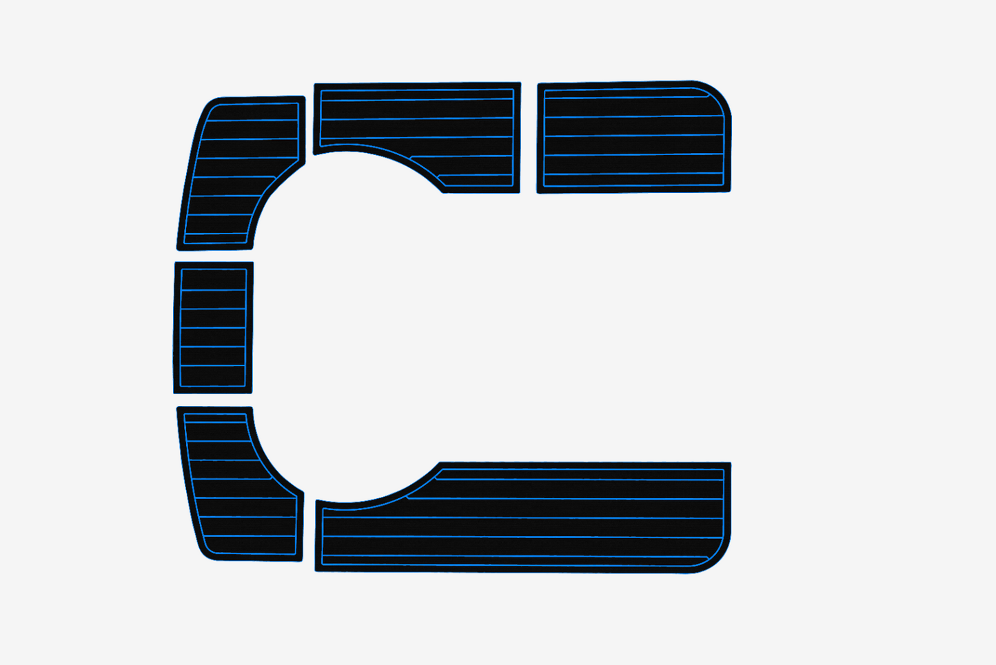 1999-2004 Beneteau 361 Cockpit 1/4"6mm EVA Foam carpet marine floor