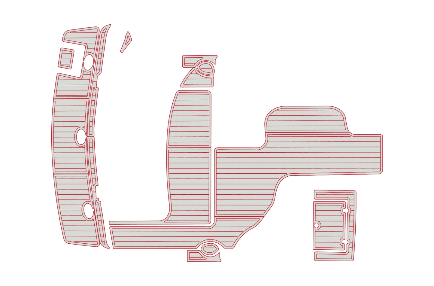 2000-2005 Rinker 310 Fiesta Vee Cockpit Swim platform 1/4"6mm EVA Faux floor