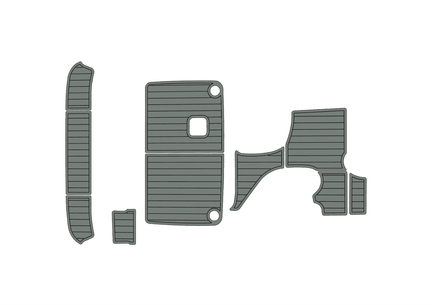 2000-2002 Bayliner 2455 Cockpit Swim platform 1/4" 6mm EVA faux teak mat Floor