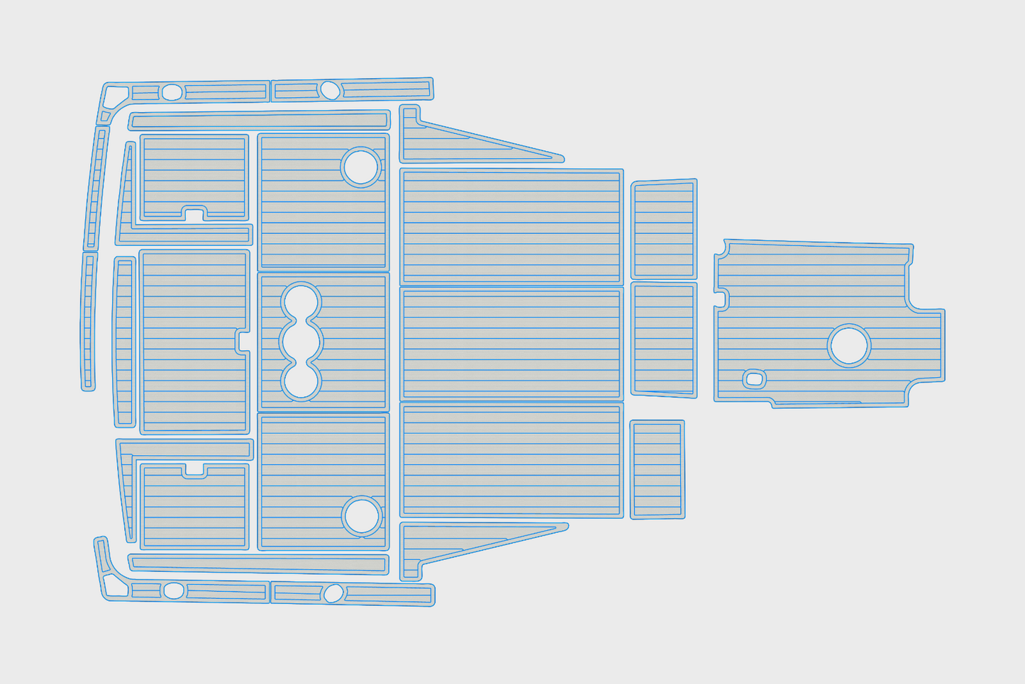 1989-1990 Tiara 33 open Cockpit 1/4"6mm EVA Foam floor