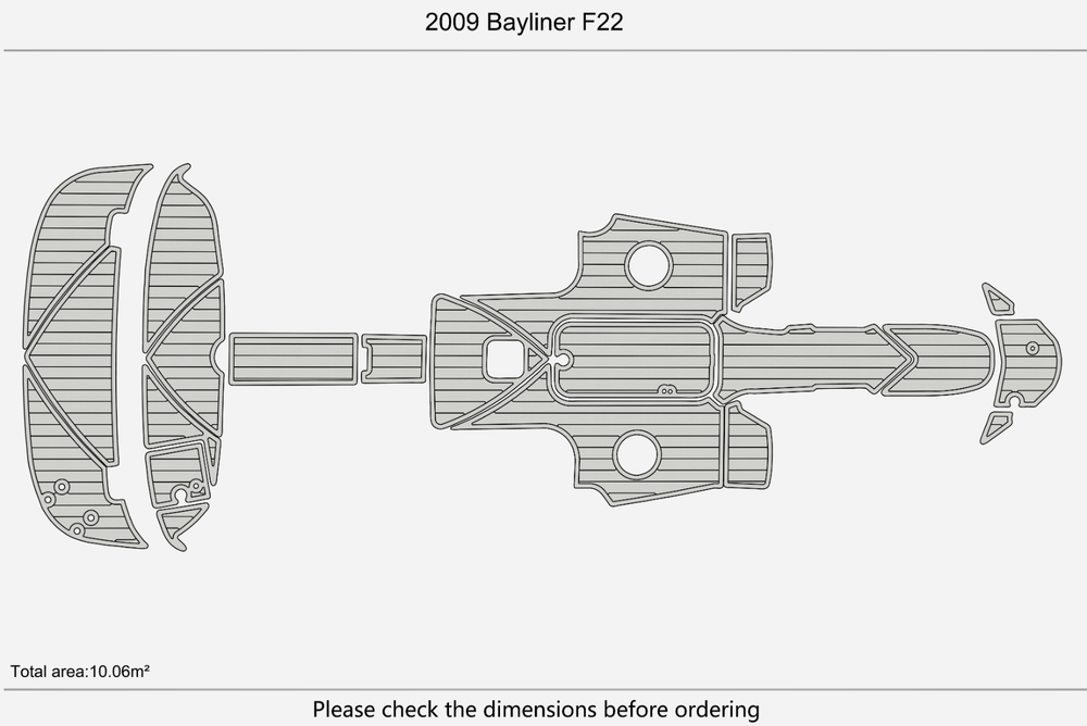 2009 Bayliner F22 Anti-slip mat Custom EVA faux teak marine deck flooring