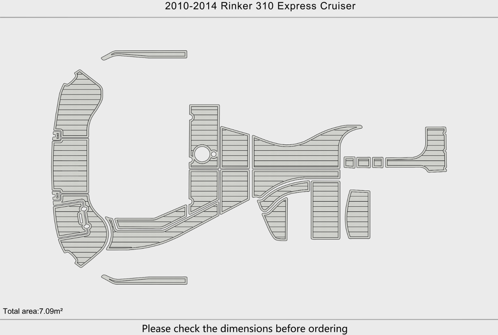 2010-2014 Rinker 310 Express Cruiser Cockpit Swim platform 1/4"6mm EVA mat floor