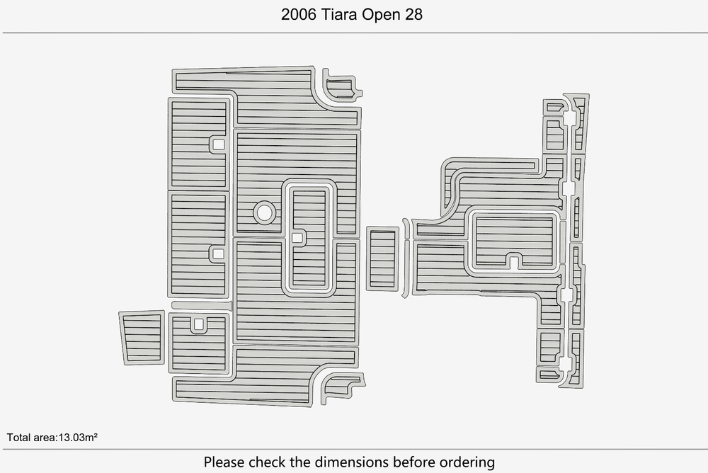 2006 Tiara Open 28 Marine teak deck seadek EVA Foam Boat flooring