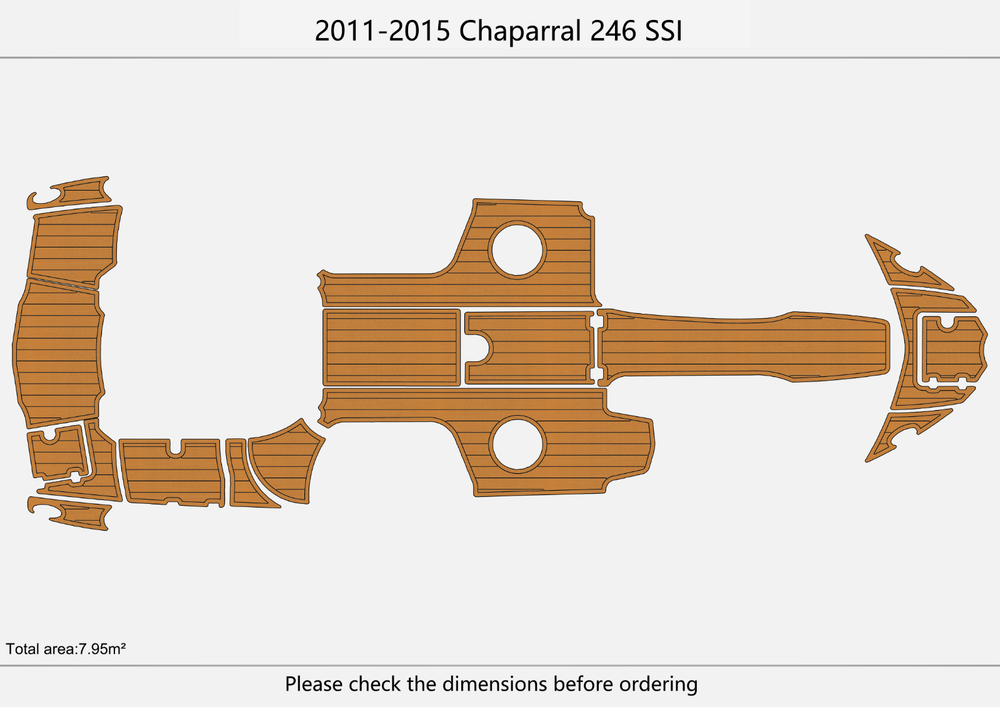 2011-2015 Chaparral 246 SSI Cockpit Swim platform 1/4"6mm EVA foam faux floor