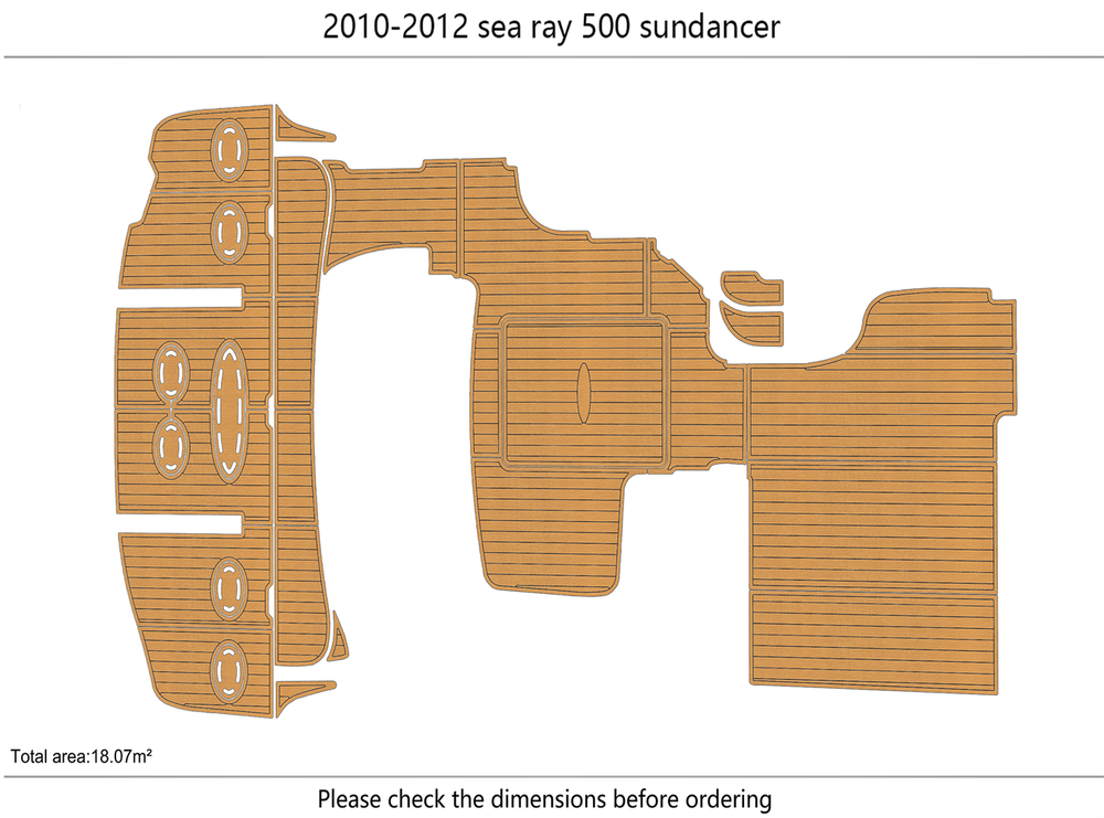 2010-2012 Sea Ray 500 sundancer Cockpit SwimPlatform 1/4"6mm EVA Faux foam floor