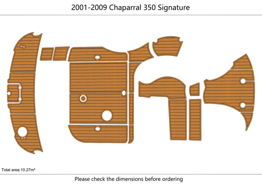2001-2009 Chaparral 350 Signature Cockpit Swim platform 1/4"6mm EVA floor