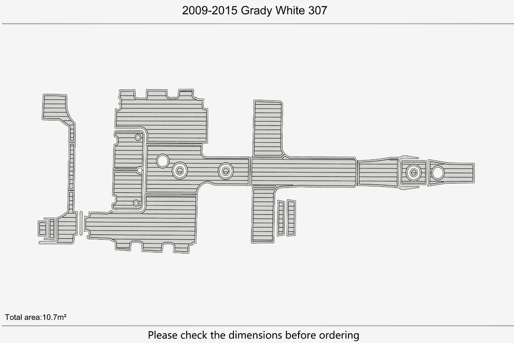 2013-2020 Grady White 335 Cockpit Swim platform 1/4"6mm EVA Foam carpet floor
