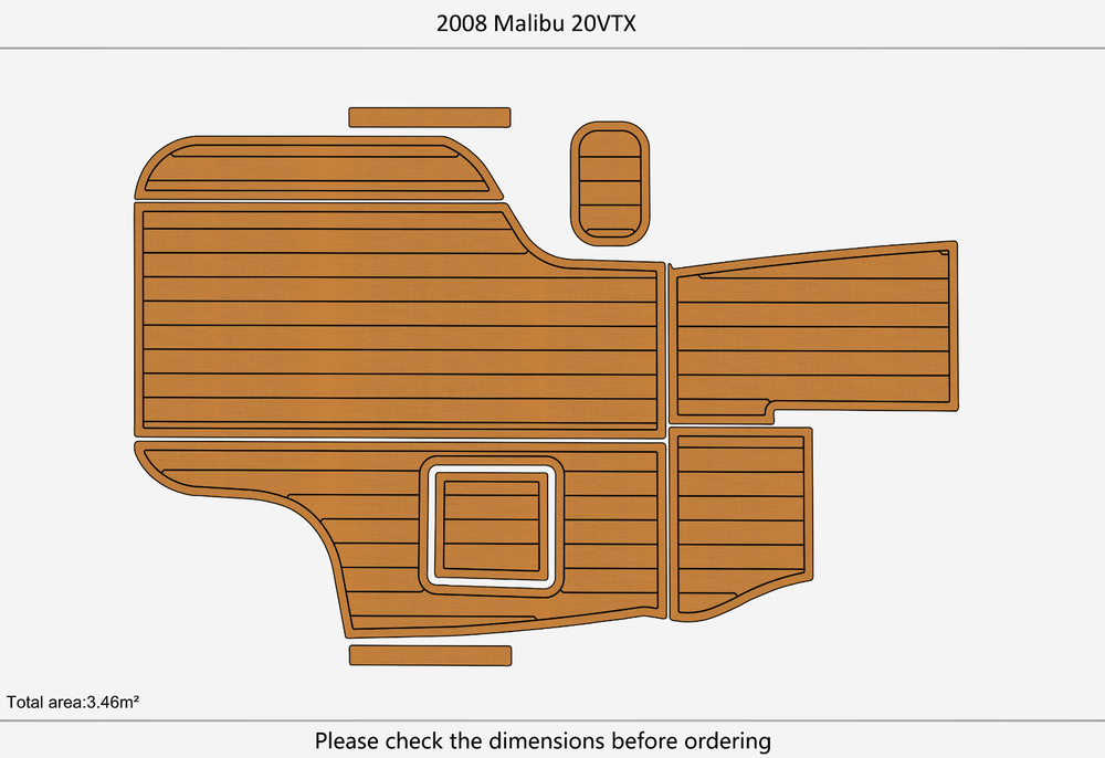 2008 Malibu 20 VTX Deck Anti-slip mat Custom EVA faux teak marine flooring
