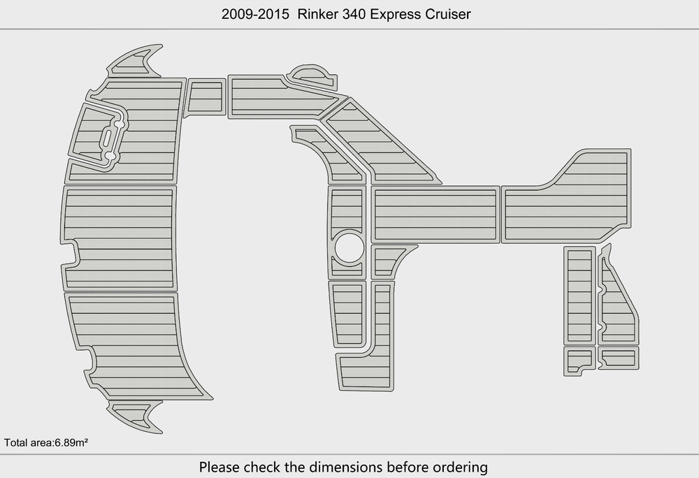 2009-2015 Rinker 340 Express Cruiser Cockpit Swim platform 1/4"6mm EVA mat floor