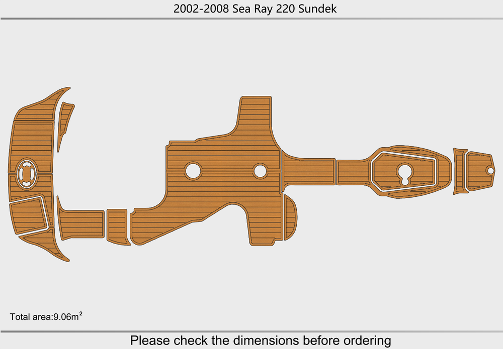 2002-2008 Sea Ray 220 Sundeck Cockpit Swim platform bow 1/4"6mm EVA foam floor