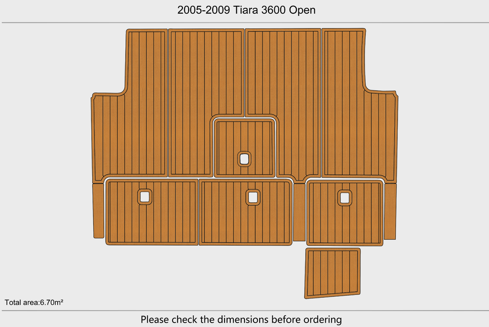 2005-2009 Tiara 3600 Open Cockpit 1/4"6mm EVA Foam faux mat floor