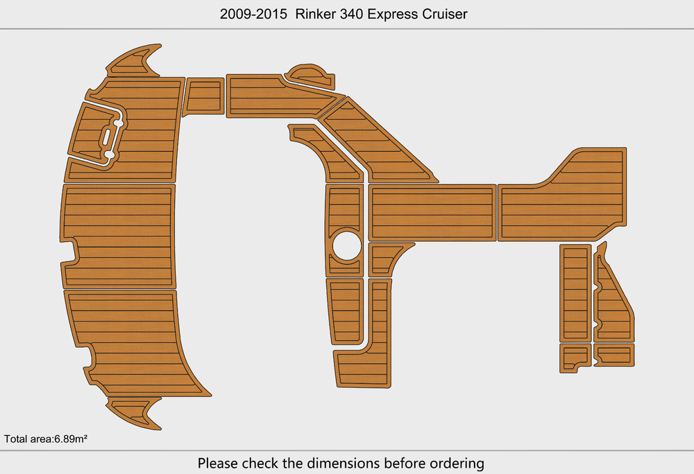 2009-2015 Rinker 340 Express Cruiser Cockpit Swim platform 1/4"6mm EVA mat floor