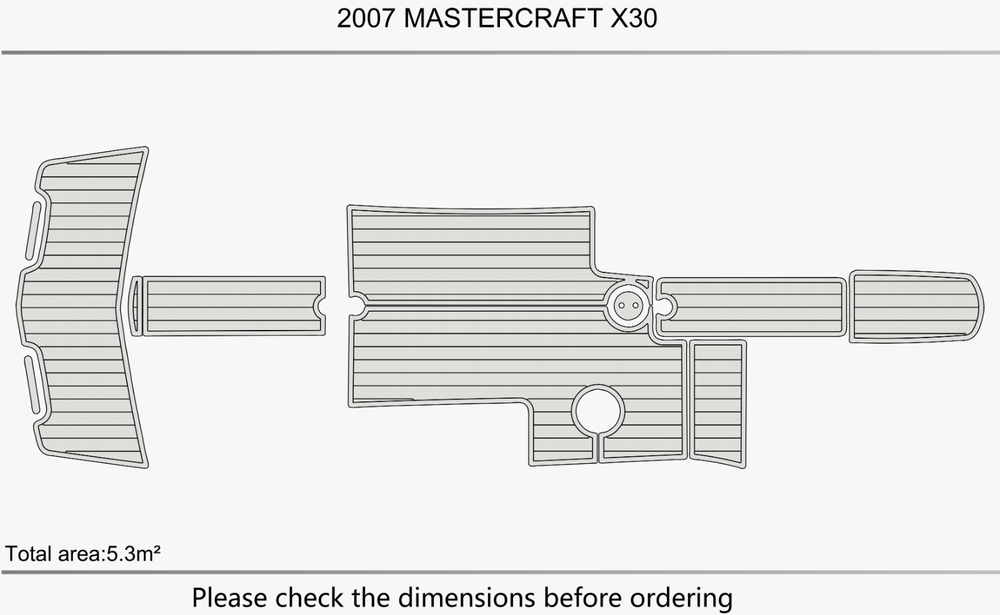 2006-2010 mastercraft X30 cockpit EVA faux teak floor 1/4" 6mm Teak deck floor