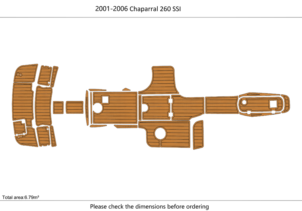 2001-2006 Chaparral 260 SSI Specs Cockpit Swim platform 1/4"6mm EVA floor