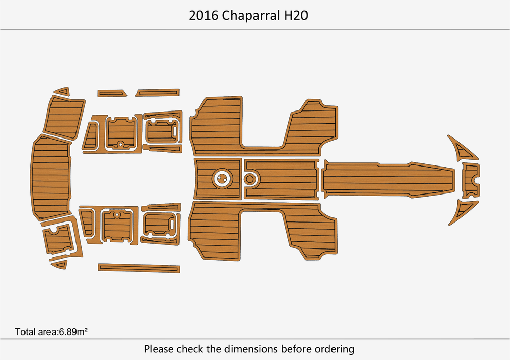 2016 Chaparral H20 Anti-slip mat Custom EVA teak marine deck flooring