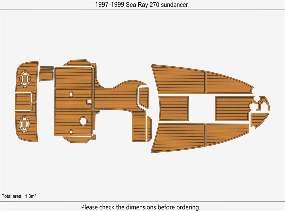 1997-1999 Sea ray 270 sundancer Cockpit 1/4"6mm EVA foam faux teak floor