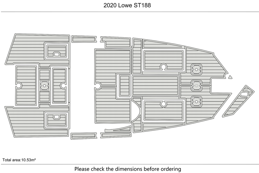 2020 Lowe ST 188 Anti-slip mat Custom EVA faux teak marine flooring