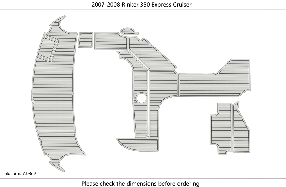 2007-2008 Rinker 350 Express Cruise Cockpit Swim platform 1/4"6mm EVA foamfloor
