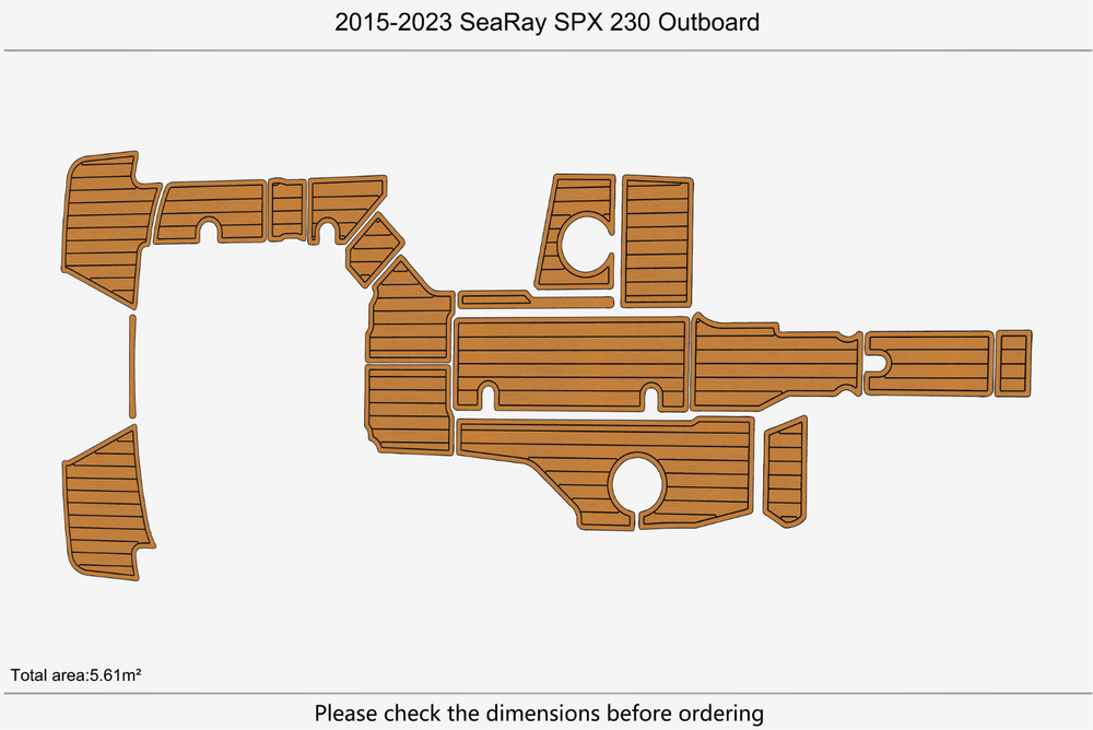 2015-2023 Sea Ray SPX 230 Outboard Cockpit Swim platform 1/4"6mm EVA Foam floor