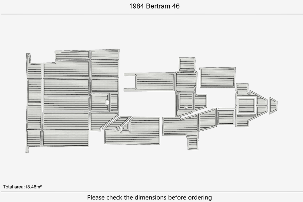 1984 Bertram 46 Cockpit 1/4" 6mm EVA Teak deck floor