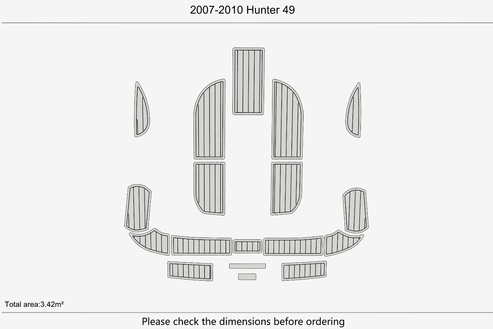 2007-2010 Hunter 49 Cockpit Swim platform 1/4"6mm EVA Foam floor