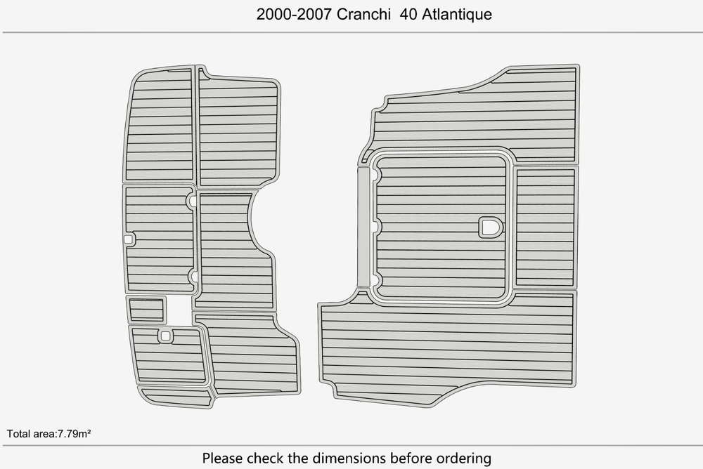 2000-2007 Cranchi 40 Atlantique Cockpit Swim platform 1/4"6mm EVA Foam mat floor