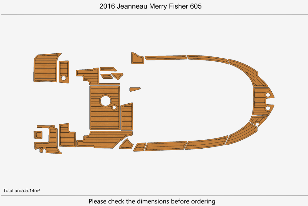 2016 Jeanneau Merry Fisher 605 Marine teak deck EVA Foam Boat flooring