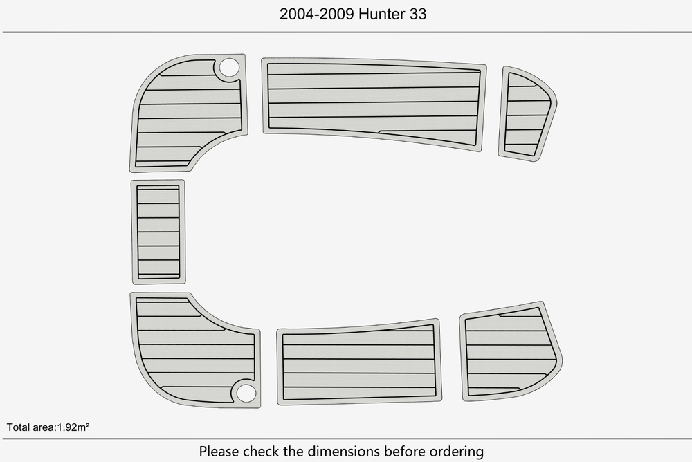 2004-2009 Hunter 33 Cockpit 1/4"6mm EVA Foam carpet marine floor