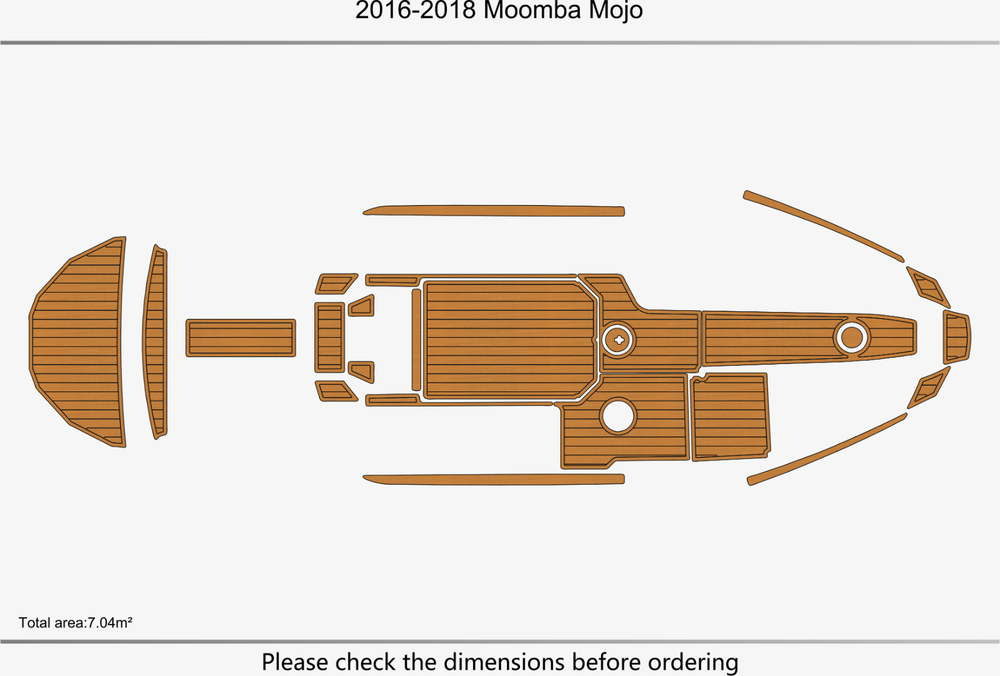 2016-2018 Moomba Mojo Anti-slip mat Custom EVA faux teak marine deck flooring