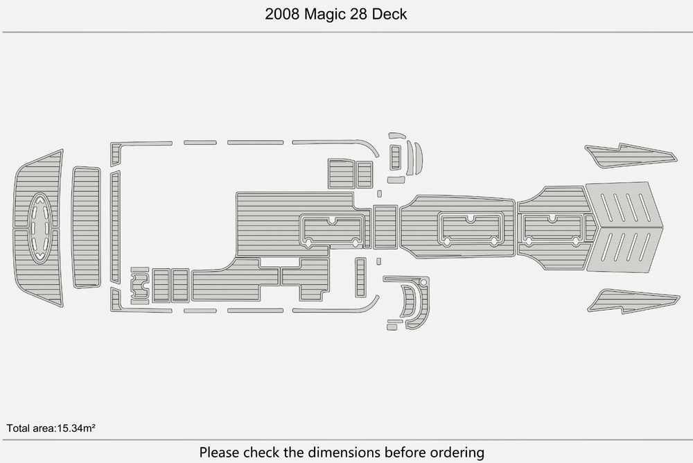 2008 Magic 28 Deck Anti-slip mat Custom EVA faux teak marine flooring