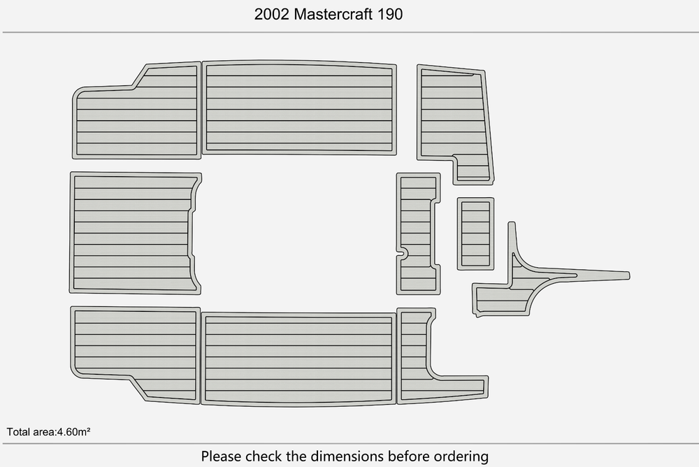 2002 Mastercraft 190 Anti-slip mat Custom EVA faux teak marine flooring