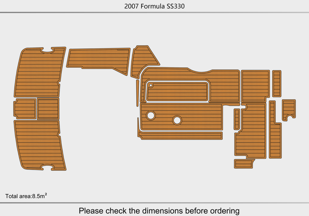 2007 Formula 330 SS Cockpit Swim platform 1/4" 6mm EVA faux faom teak mat floor