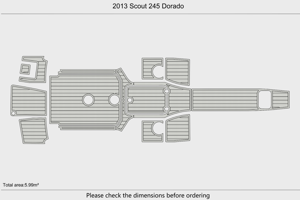 2013 Scout 245 Dorado Cockpit Swim platform 1/4"6mm EVA Foam floor