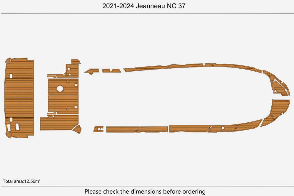 2021-2024 Jeanneau NC 37 Anti-slip mat Custom EVA faux teak marine mat flooring