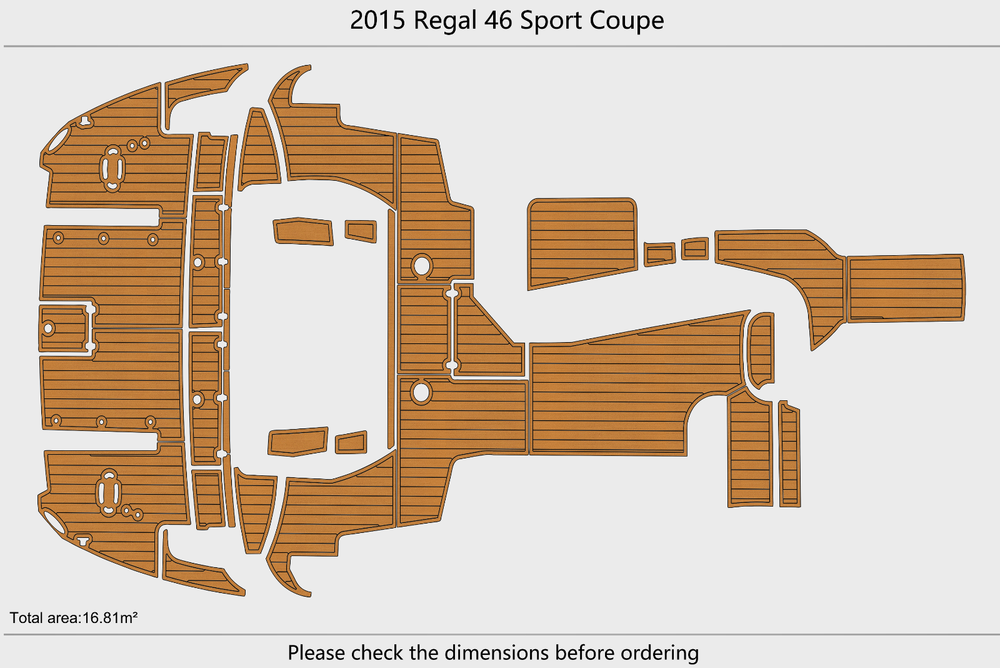 2015 Regal 46 Sport Coupe Cockpit Swim platform 1/4"6mm EVA foam faux floor