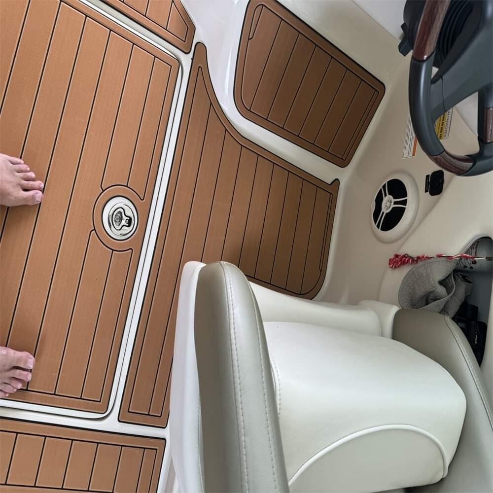 2002-2008 Sea Ray 240 sundeck Cockpit Pads 1/4" 6mm EVA Faux Teak Deck floor