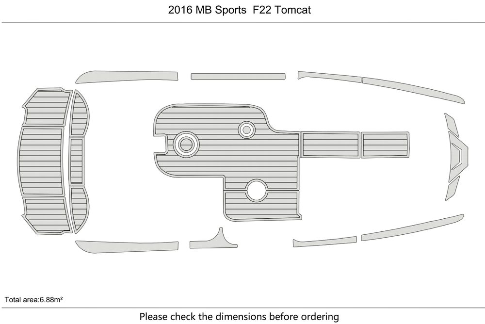 2016 MB Sports F22 Tomcat Anti-slip mat Custom EVA faux teak marine flooring