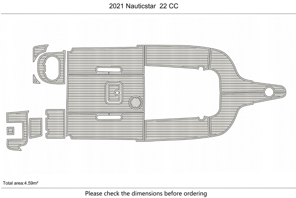 2021 Nauticstar 22 CC Cockpit swimming platform 6mm faux teak floor mat