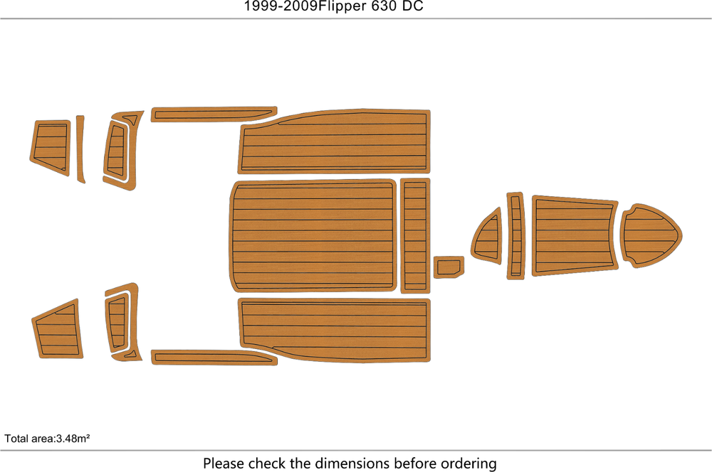 1999-2009 Flipper 630 Cockpit Swim platform bow 1/4" 6mm EVA faux foam mat Floor