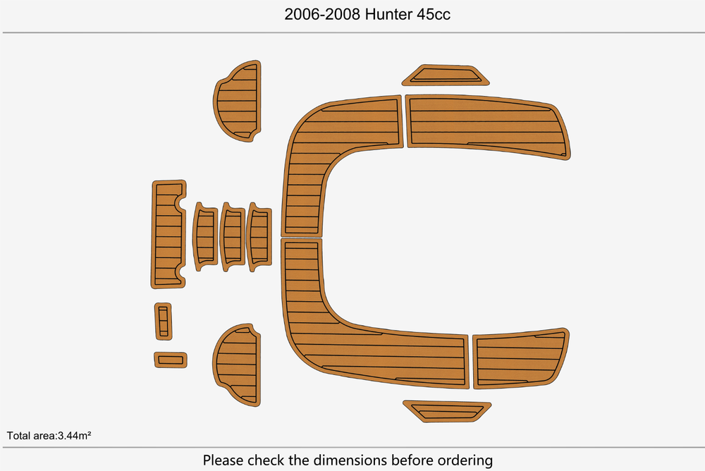 2006-2008 Hunter 45cc Cockpit Swim platform 1/4"6mm EVA Foam floor