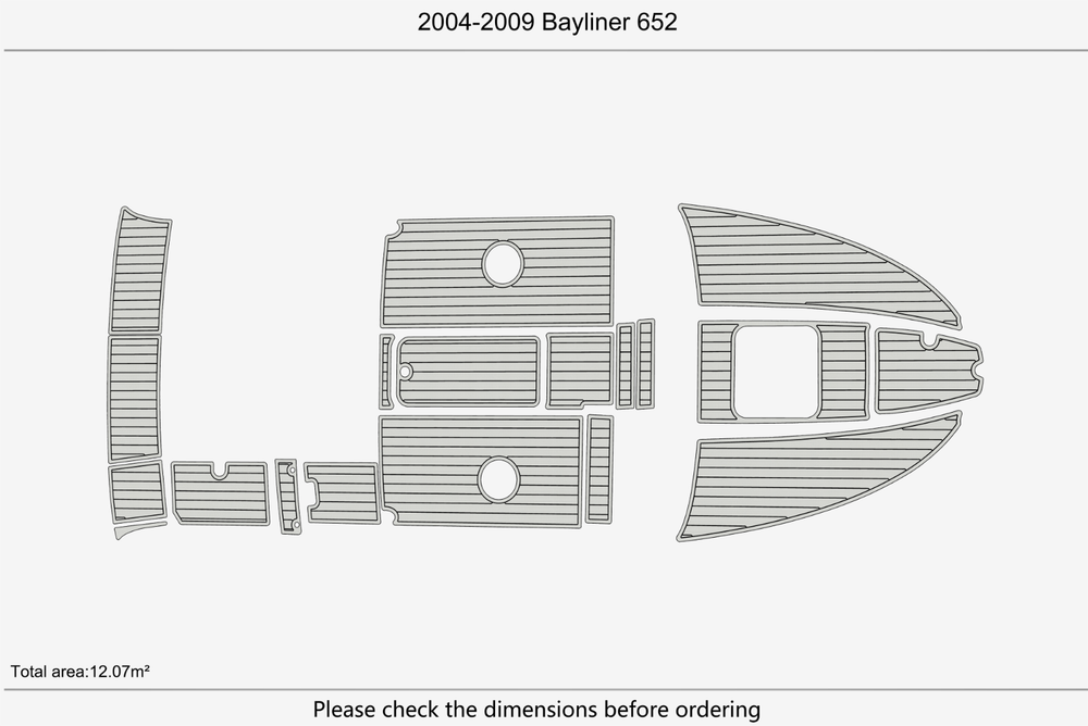 2004-2009 Bayliner 652 Anti-slip mat Custom EVA marine deck flooring